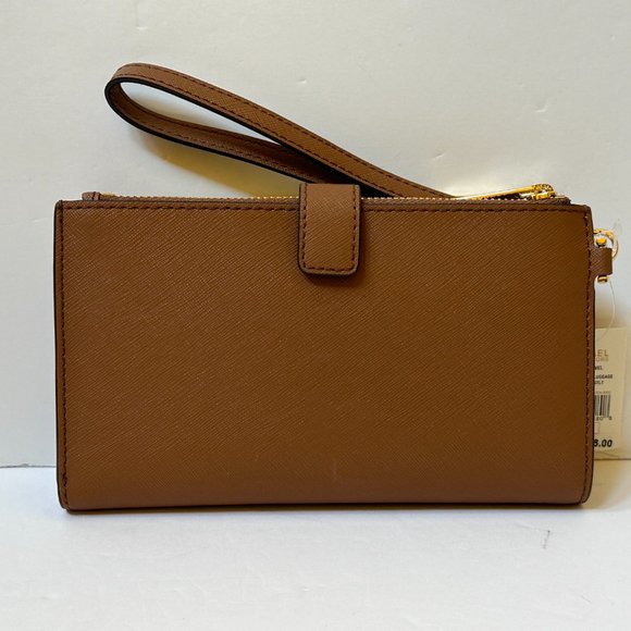 Michael Kors Charlotte Large Tote Shoulder Bag + Double Zip Wallet Set Luggage - Picture 6 of 10